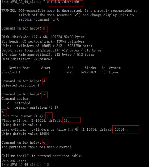 fdisk 磁盘扩容_Linux磁盘扩容后处理（fdisk）