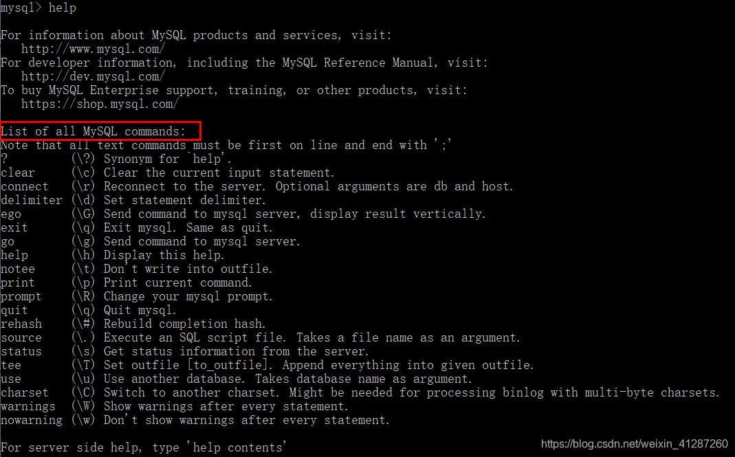 mysql输入命令没反应_命令行操作mysql数据库_命令行输入mysql