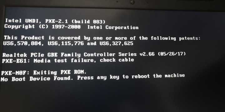 戴尔win10改win7后出现no boot device found