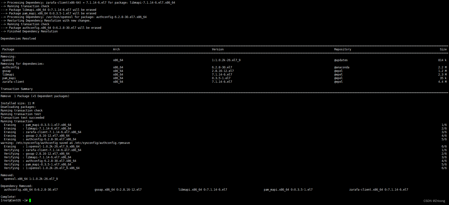 卸载openssl